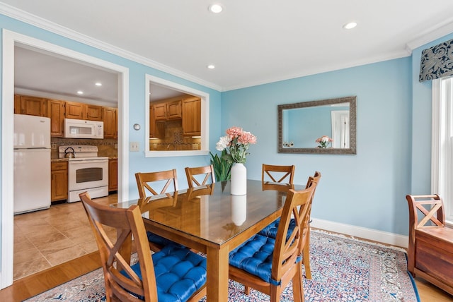 10 Ephraim Tyler Way Unit 10, Kennebunk, ME 04043 - dining area featuring recessed lighting, ornamental molding, and baseboards