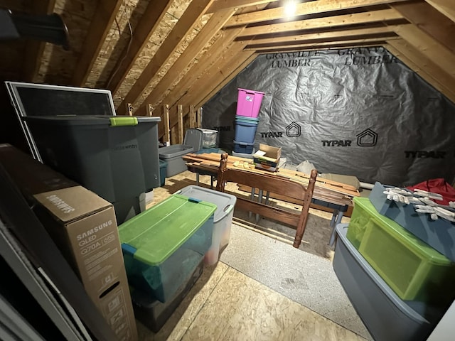 view of attic