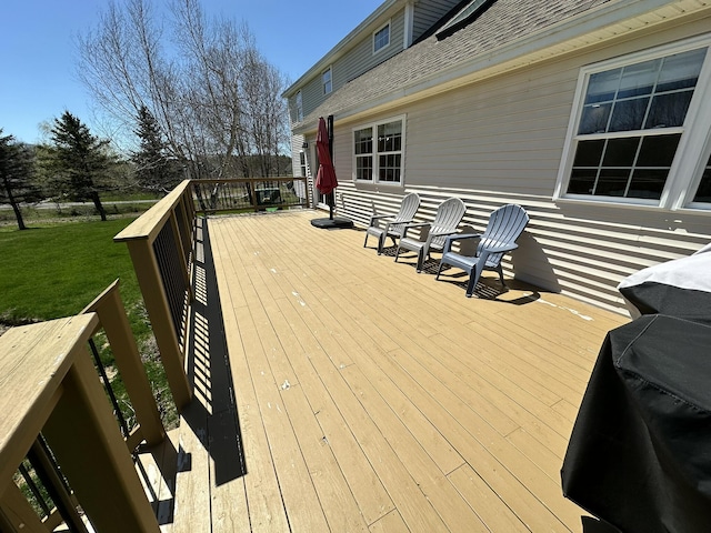 deck with a yard