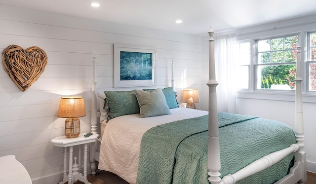 bedroom with recessed lighting