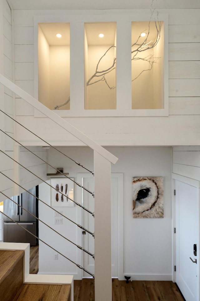 interior space with wood finished floors