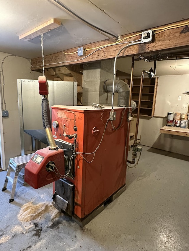 14 Elm St, Houlton, ME 04730 - utility room with a heating unit