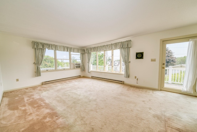 6 Seaside Dr, Belfast, ME 04915 - spare room with a baseboard radiator, a baseboard heating unit, plenty of natural light, and carpet floors