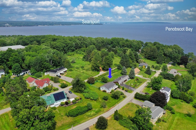 6 Seaside Dr, Belfast, ME 04915 - aerial view of a nearby body of water and a pool area