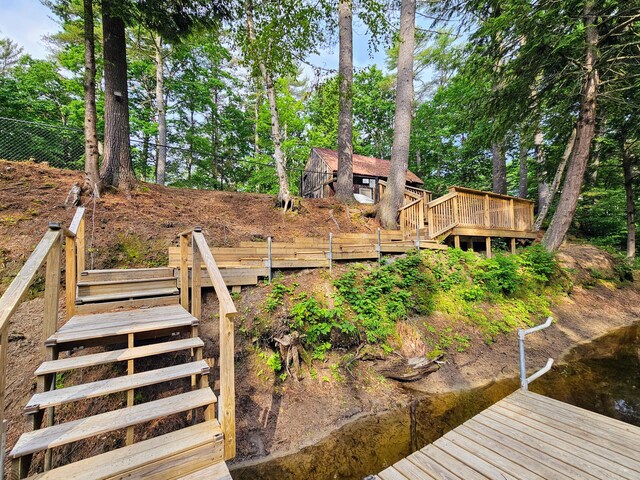 137 Maplewood Dr, Naples, ME 04055 - dock with stairway and a deck