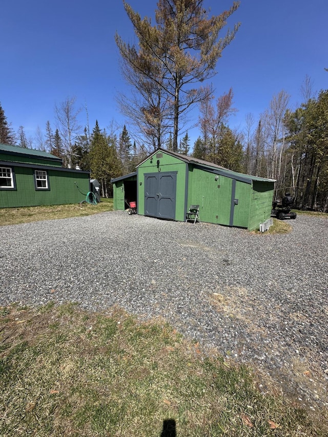 view of shed