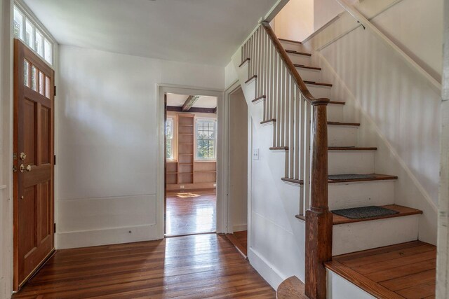 258 River Rd, Eliot, ME 03903 - entryway featuring stairs and wood finished floors
