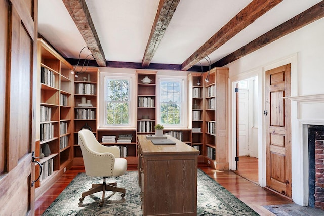 258 River Rd, Eliot, ME 03903 - office space with beam ceiling and wood finished floors