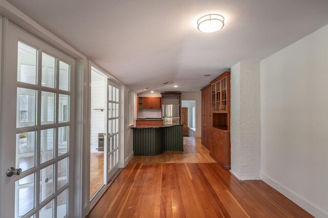 258 River Rd, Eliot, ME 03903 - hallway featuring baseboards, recessed lighting, and light wood-style flooring