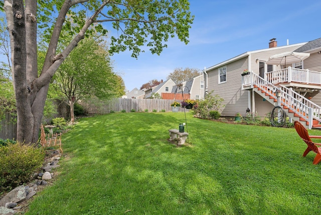 171 Regan Ln, Portland, ME 04103 - view of yard featuring stairs and a wooden deck