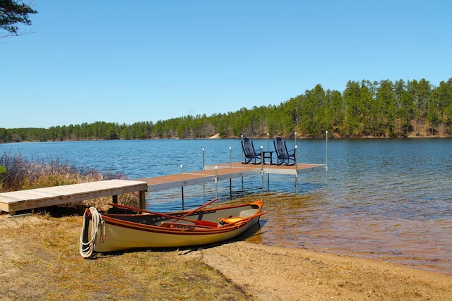 372 Pine Springs Rd, Shapleigh, ME 04076 - dock area featuring a water view and a wooded view