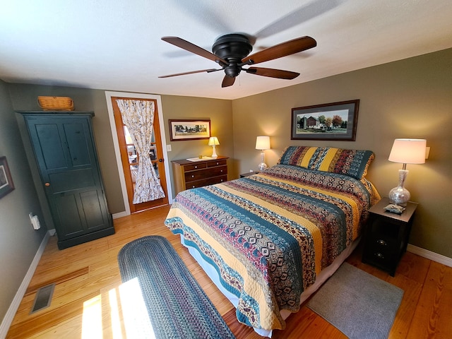 372 Pine Springs Rd, Shapleigh, ME 04076 - bedroom featuring light wood-style floors and a ceiling fan