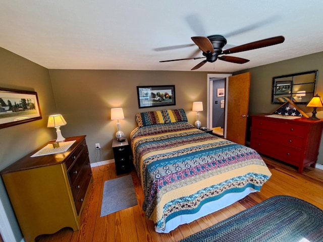 372 Pine Springs Rd, Shapleigh, ME 04076 - bedroom featuring wood finished floors and ceiling fan