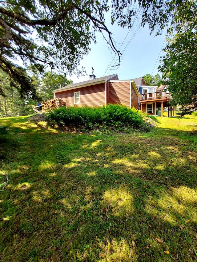 372 Pine Springs Rd, Shapleigh, ME 04076 - view of grassy yard featuring a deck