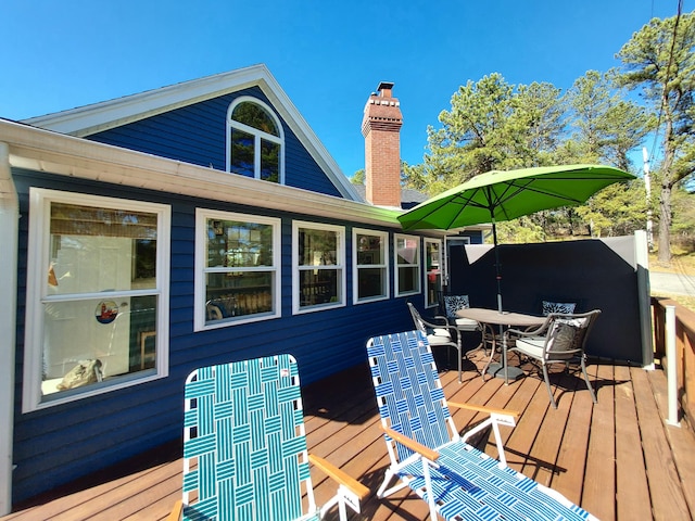 372 Pine Springs Rd, Shapleigh, ME 04076 - wooden deck featuring outdoor dining area