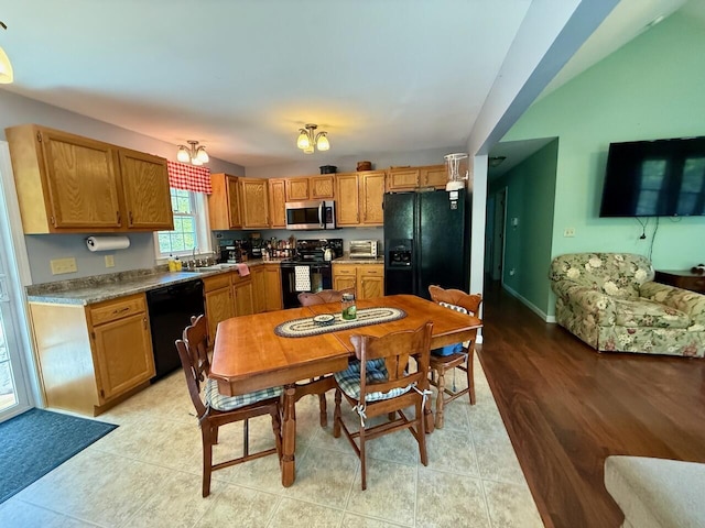 47 Taylor Ln, Naples, ME 04055 - kitchen featuring black appliances and a sink