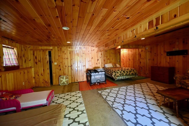 47 Taylor Ln, Naples, ME 04055 - bedroom featuring wood walls and wood ceiling