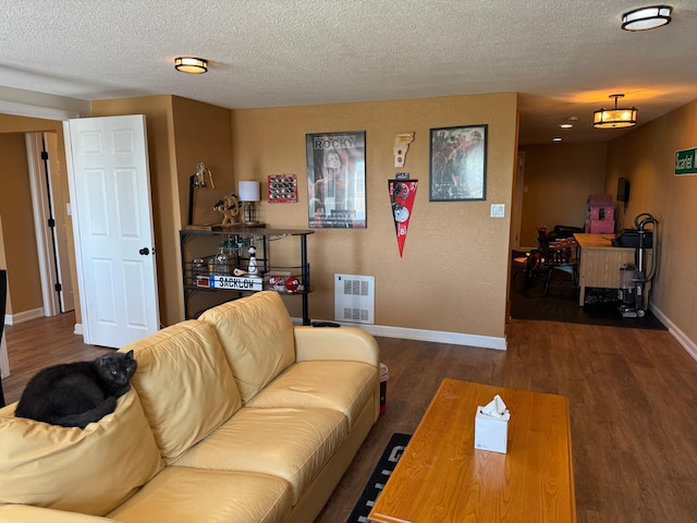 129 Williams Rd, Presque Isle, ME 04769 - living area with baseboards, wood finished floors, a textured ceiling, and heating unit
