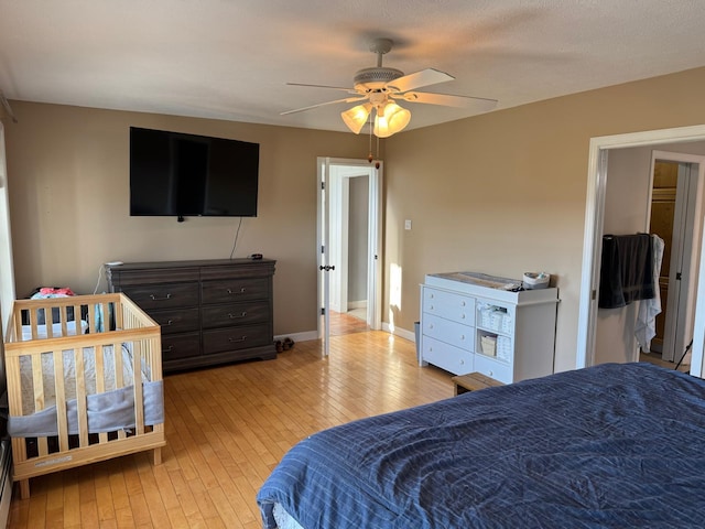 129 Williams Rd, Presque Isle, ME 04769 - bedroom featuring ceiling fan, hardwood / wood-style flooring, and baseboards