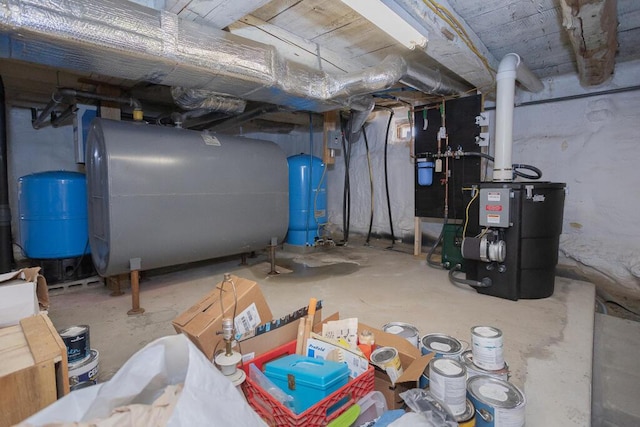 unfinished basement with heating fuel
