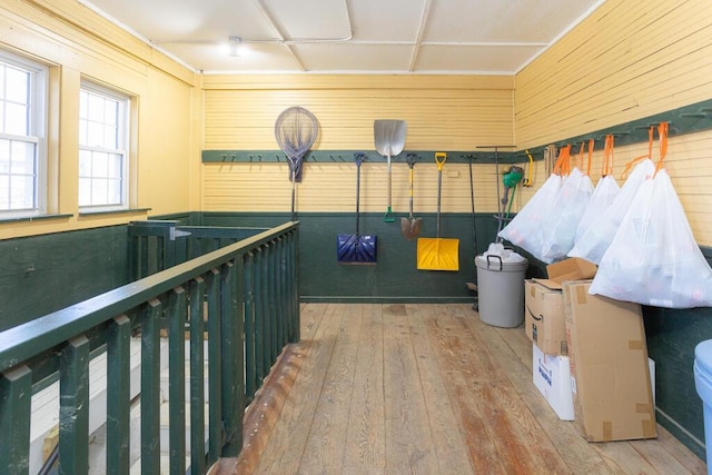 miscellaneous room featuring wood-type flooring