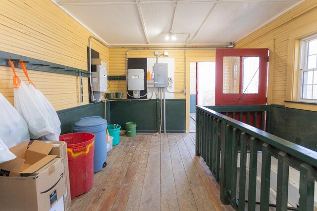 storage room with electric panel