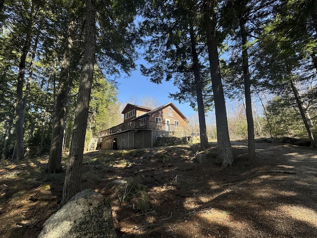 172 Alder Brook Ln, Waltham, ME 04605 - view of property exterior featuring a wooden deck