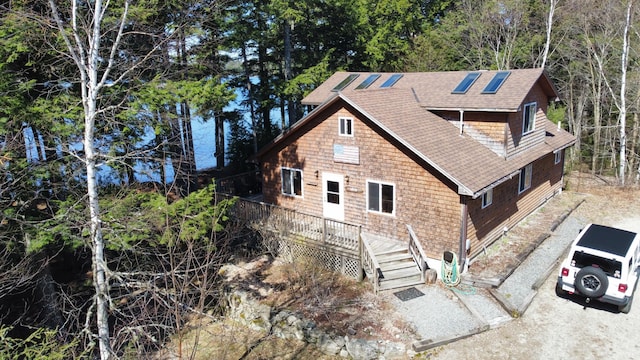 172 Alder Brook Ln, Waltham, ME 04605 - view of front of property with roof with shingles and a deck