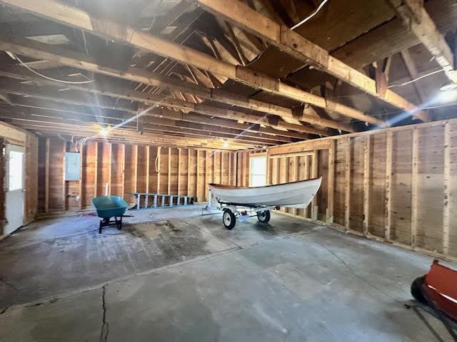 below grade area with electric panel