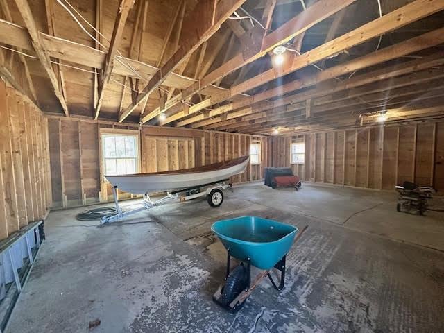 below grade area featuring plenty of natural light