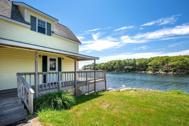 147 State Route 32, Bristol, ME 04554 - exterior space featuring a water view and a yard
