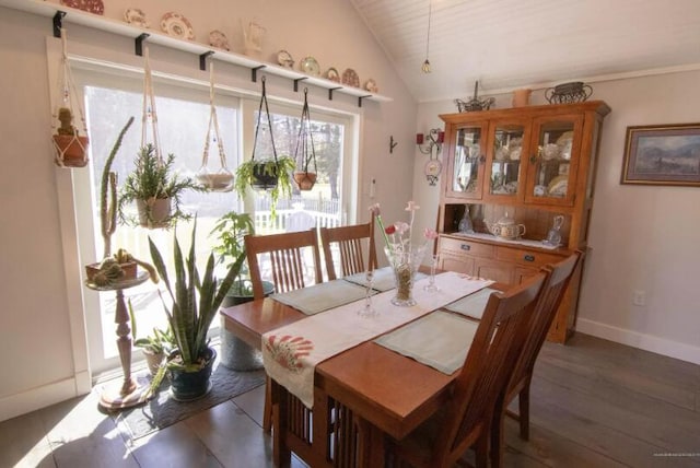 60 St John Rd, Fort Kent, ME 04743 - dining space with vaulted ceiling, baseboards, and light wood finished floors