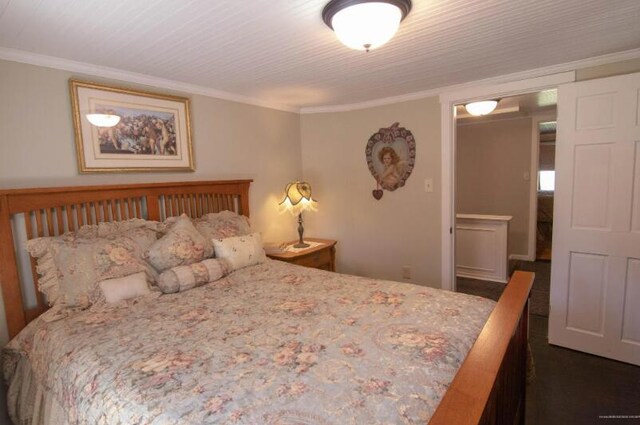 60 St John Rd, Fort Kent, ME 04743 - bedroom featuring crown molding