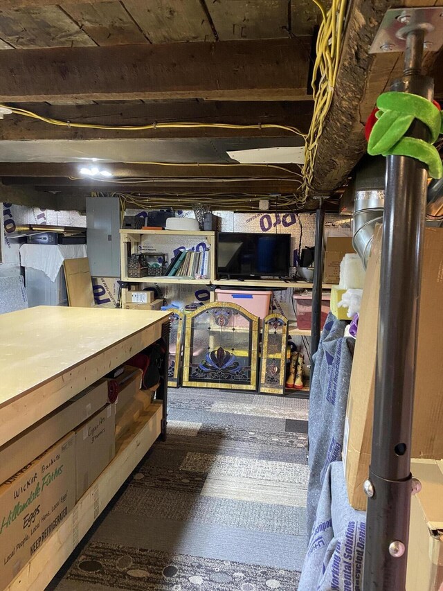 60 St John Rd, Fort Kent, ME 04743 - unfinished basement with electric panel
