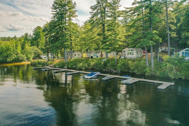 19 Pond View Way, Casco, ME 04015 - dock area featuring a water view and a wooded view