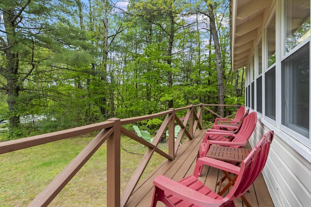 19 Pond View Way, Casco, ME 04015 - wooden terrace with a lawn