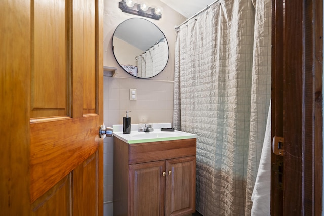 19 Pond View Way, Casco, ME 04015 - full bathroom featuring vanity and tile walls