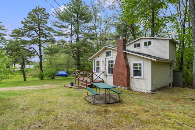 19 Pond View Way, Casco, ME 04015 - view of green lawn featuring a deck