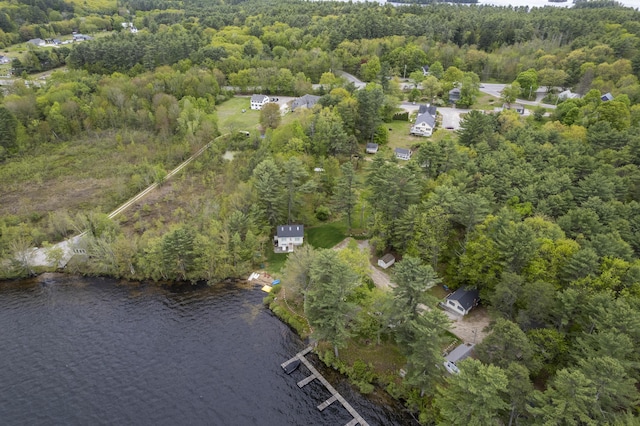 19 Pond View Way, Casco, ME 04015 - aerial view of property's location featuring a nearby body of water and a heavily wooded area