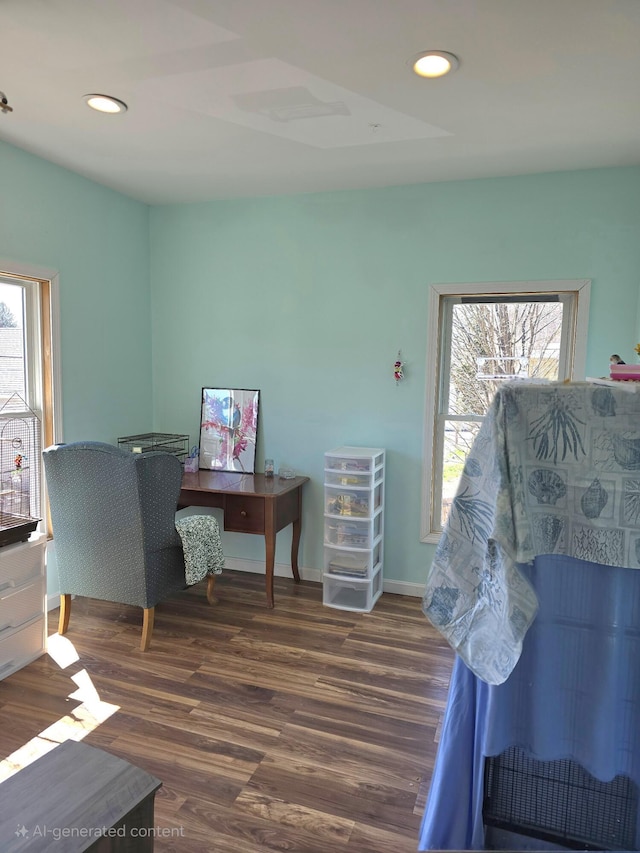 10 Middle St, Lisbon, ME 04252 - home office with recessed lighting, baseboards, and wood finished floors