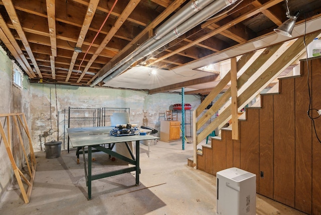 61 Westmore Ave, Biddeford, ME 04005 - unfinished basement featuring stairs