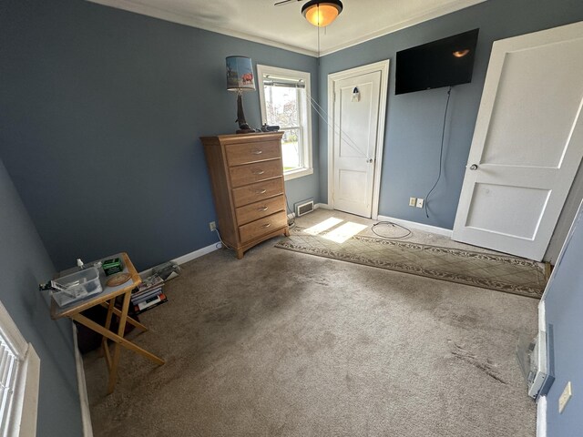 bedroom featuring baseboards and carpet flooring