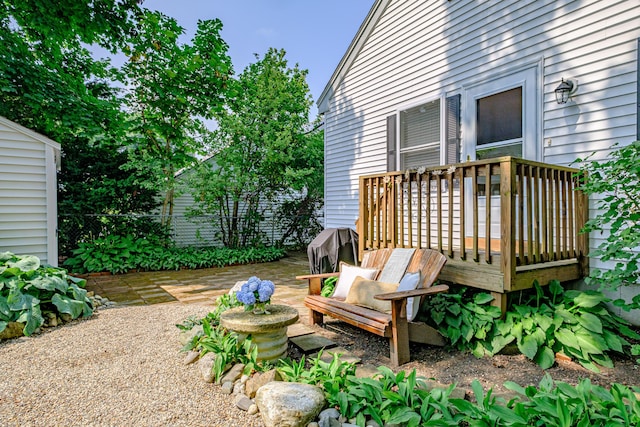 view of yard with a deck