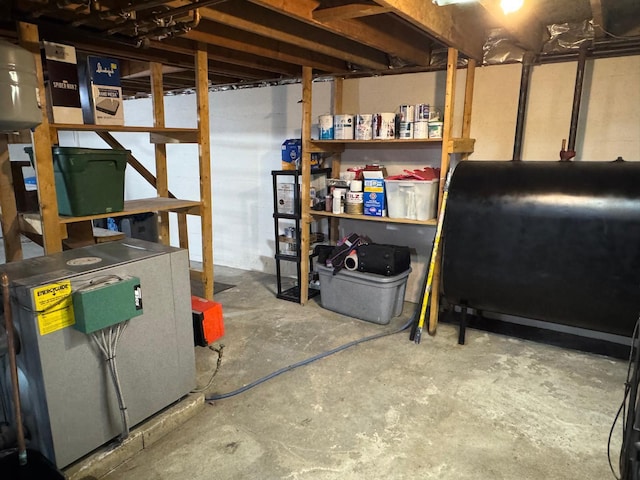 unfinished basement with heating fuel