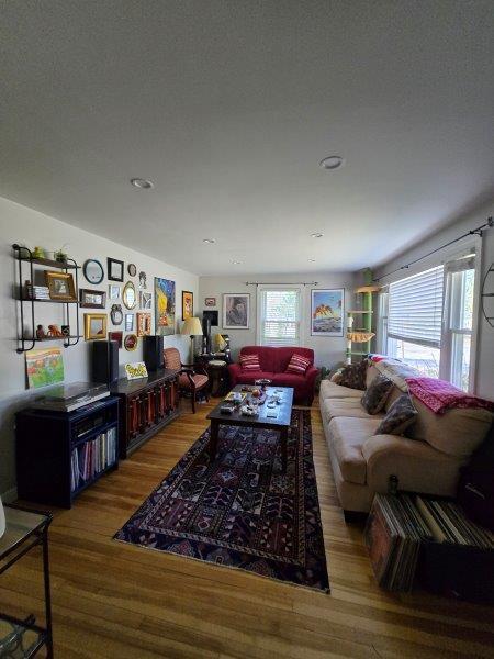 9 Allen Avenue Ext, Falmouth, ME 04105 - living area with recessed lighting and wood finished floors