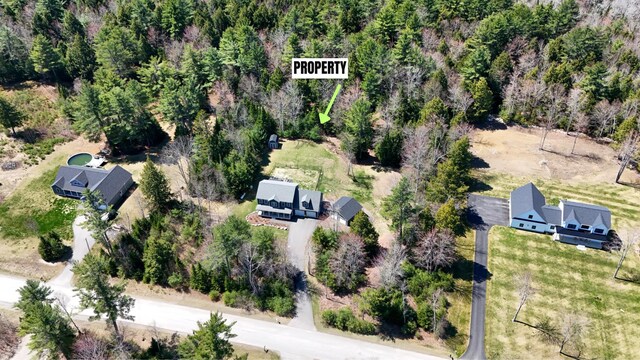 35 Graystone Dr, Hampden, ME 04444 - birds eye view of property with a wooded view