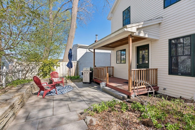 11 Linden St, Bath, ME 04530 - view of patio / terrace with fence and area for grilling