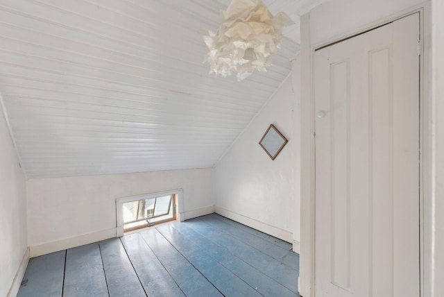 11 Linden St, Bath, ME 04530 - bonus room featuring lofted ceiling, baseboards, and a notable chandelier