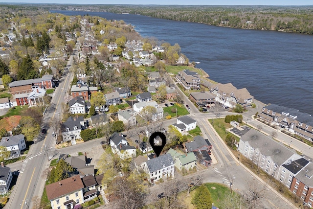 11 Linden St, Bath, ME 04530 - aerial view featuring a water view and a residential view
