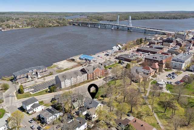 11 Linden St, Bath, ME 04530 - drone / aerial view with a water view